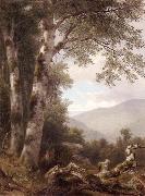 Asher Brown Durand Landscape with Birches oil on canvas